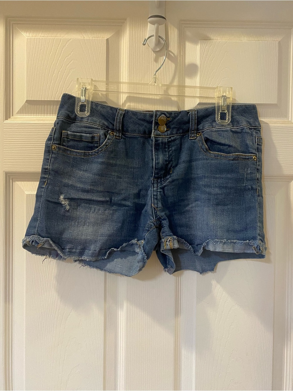 Rue21 Distressed Dark Blue Denim Shorts